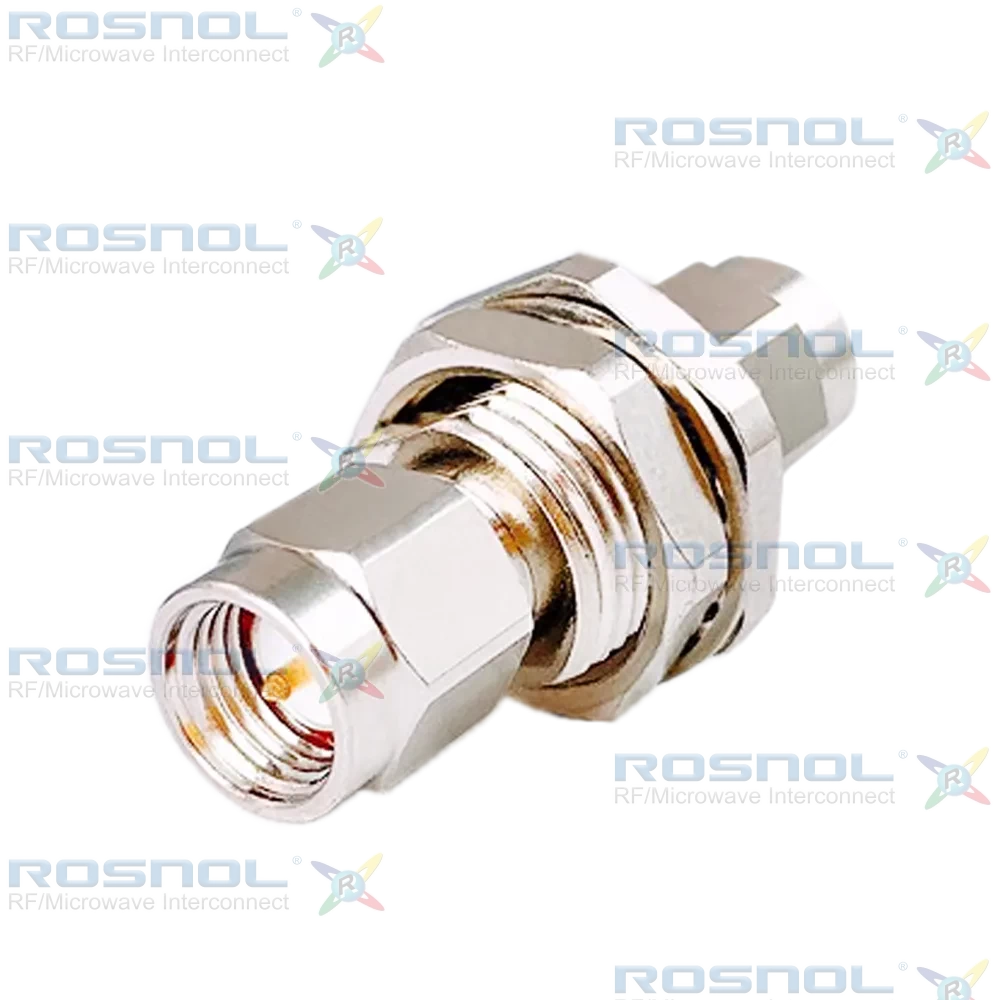 SMA Plug (Male) to SMA Plug (Male) Bulkhead Adapter, DC-18GHz VSWR 1.15