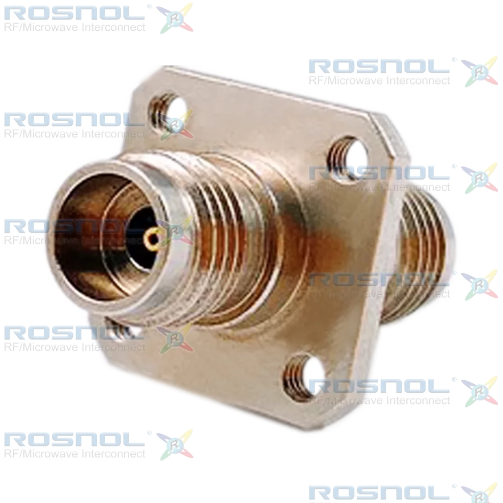 2.4mm Jack (Female) to 2.4mm Jack (Female) Panel 4 Hole Flange Mount Adapter, DC-50GHz VSWR 1.15