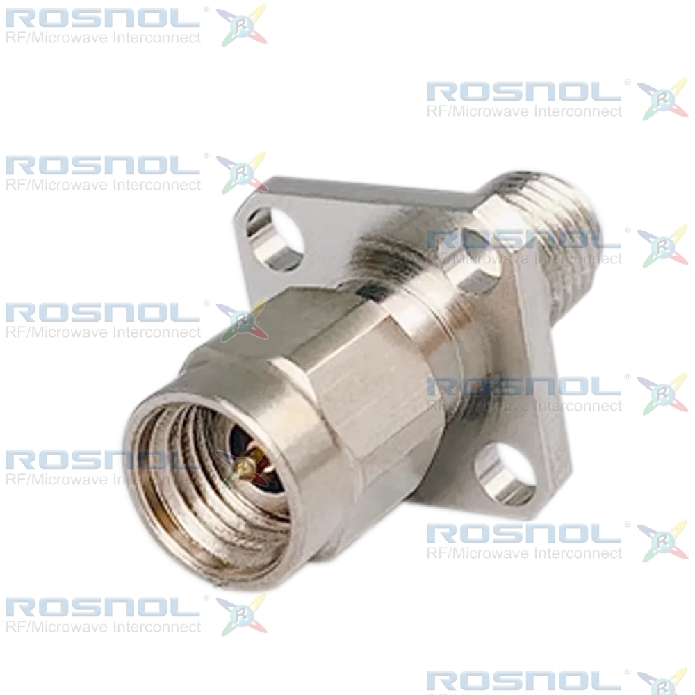 2.92mm Plug (Male) to 2.92mm Jack (Female) Panel 4 Hole Flange Mount Adapter, DC-40GHz VSWR 1.2