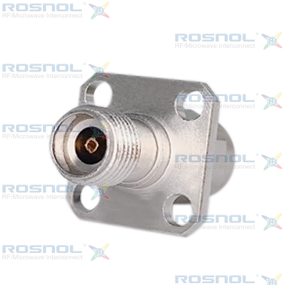 2.92mm Plug (Male) to 2.92mm Jack (Female) Panel 4 Hole Flange Mount Adapter, DC-40GHz VSWR 1.2