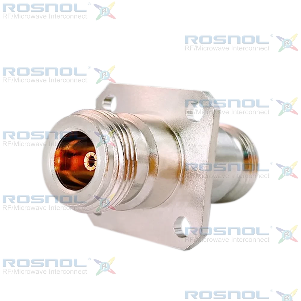 N Jack (Female) to N Jack (Female) Panel 4 Hole Flange Mount Adatper, DC-11GHz VSWR 1.15