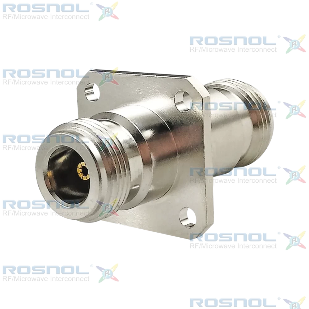 N Jack (Female) to N Jack (Female) Panel 4 Hole Flange Mount Adatper, DC-11GHz VSWR 1.15