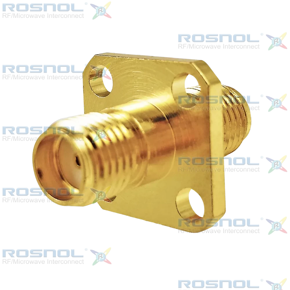 SMA Jack (Female) to SMA Jack (Female) 4-Hole Panel Adapter, DC-18GHz VSWR1.15