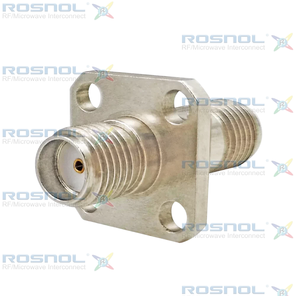 SMA Jack (Female) to SMA Jack (Female) 4-Hole Panel Adapter, DC-18GHz VSWR1.15