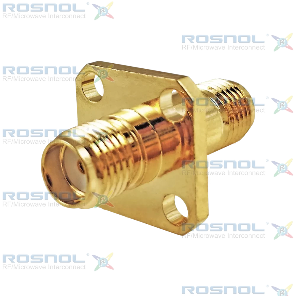 SMA Jack (Female) to SMA Jack (Female) 4-Hole Panel Adapter, DC-18GHz VSWR1.15