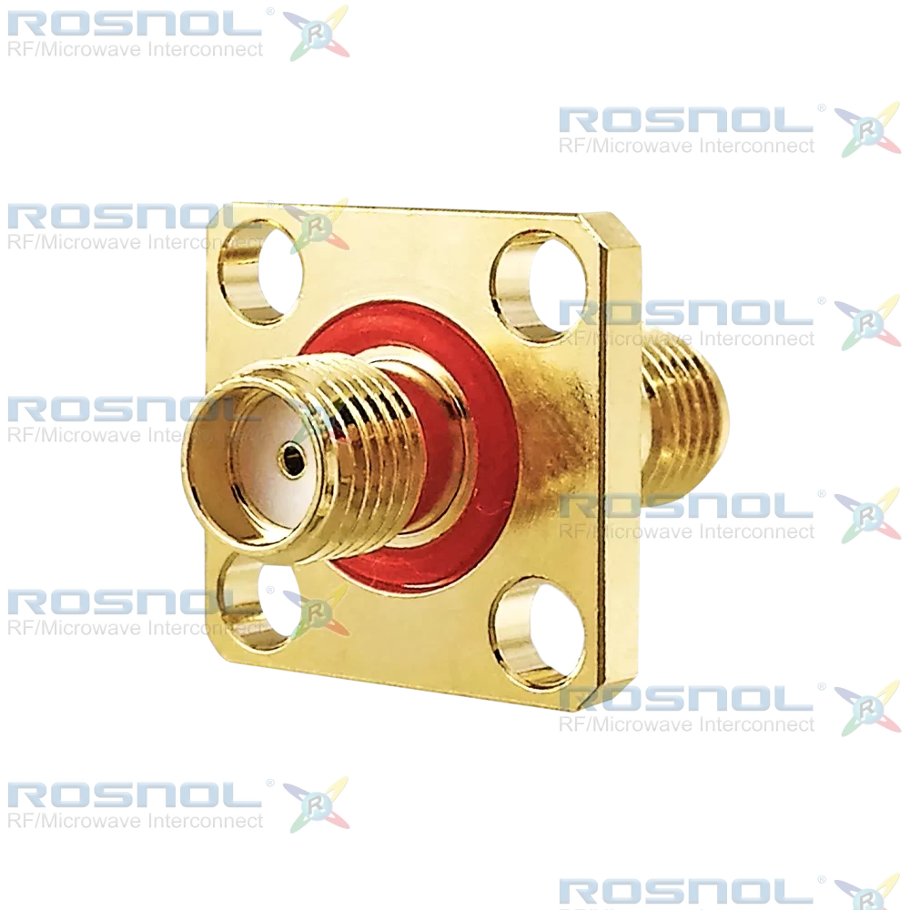 SMA Jack (Female) to SMA Jack (Female) 4-Hole Panel Adapter, DC-18GHz VSWR1.15