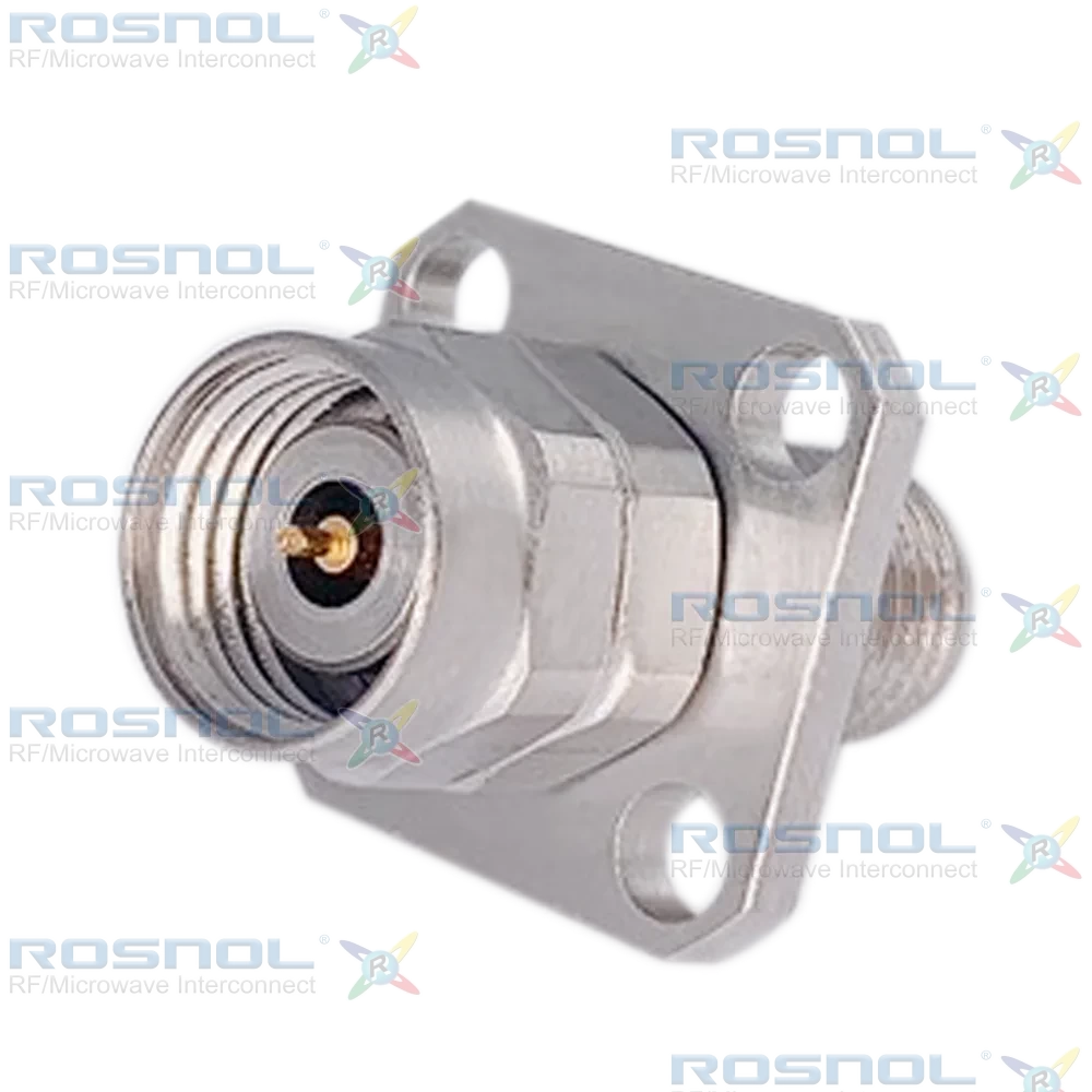 2.4mm Plug (Male) to 2.92mm Jack (Female) 4-Hole Panel Adapter, DC-40GHz VSWR 1.15