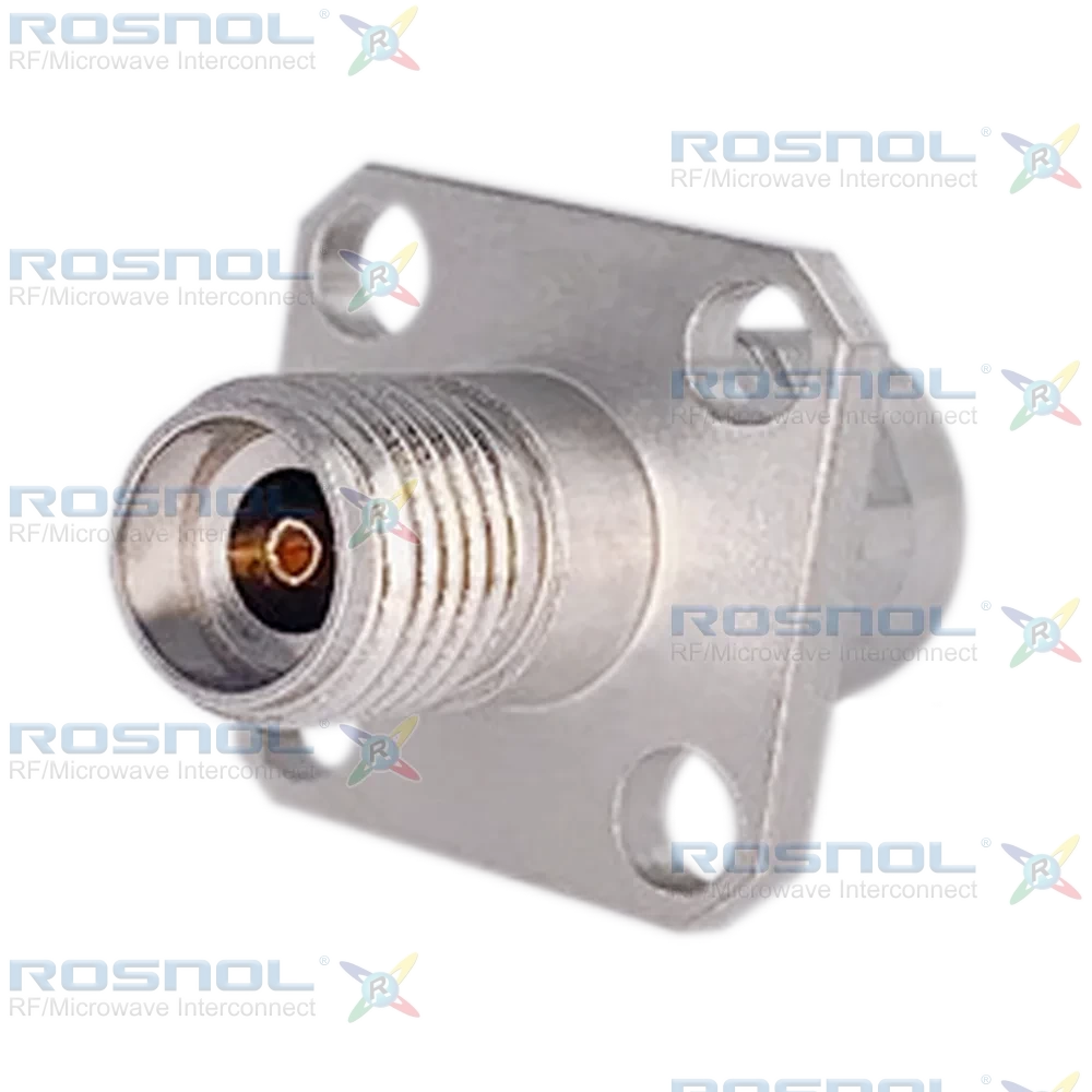 2.4mm Plug (Male) to 2.92mm Jack (Female) 4-Hole Panel Adapter, DC-40GHz VSWR 1.15