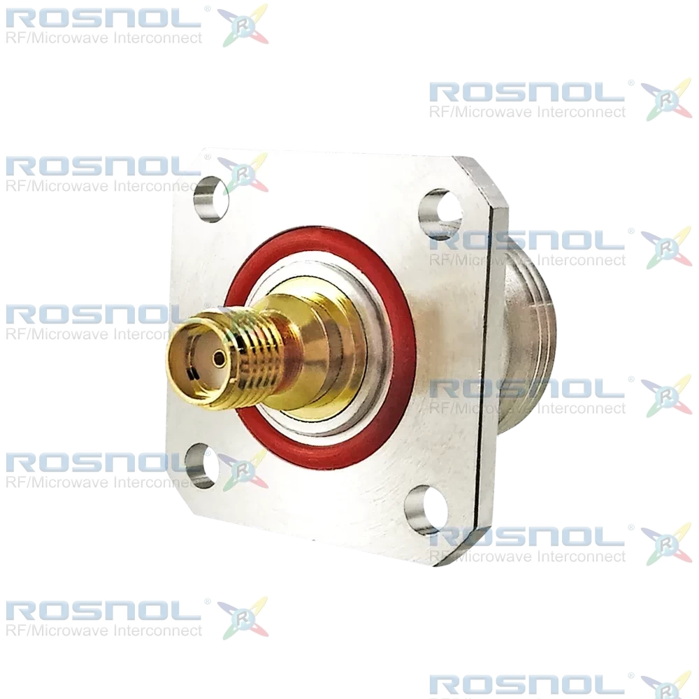 SMA Jack (Female) to N Jack (Female) 4-Hole Flange Adapter, DC-11GHz VSWR 1.15