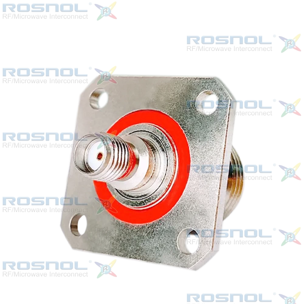 SMA Jack (Female) to N Jack (Female) 4-Hole Flange Adapter, DC-11GHz VSWR 1.15