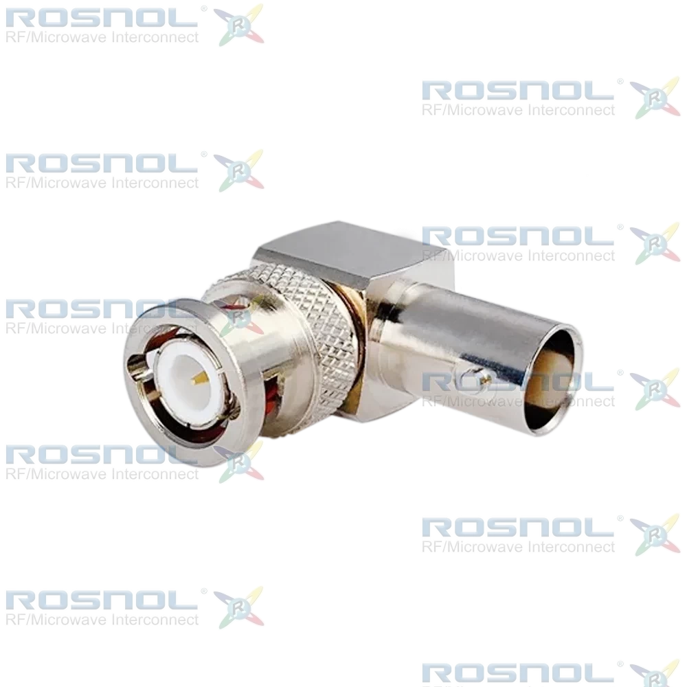 BNC Plug (Male) to BNC Jack (Female) Right Angle Adapter, DC-4GHz VSWR 1.20