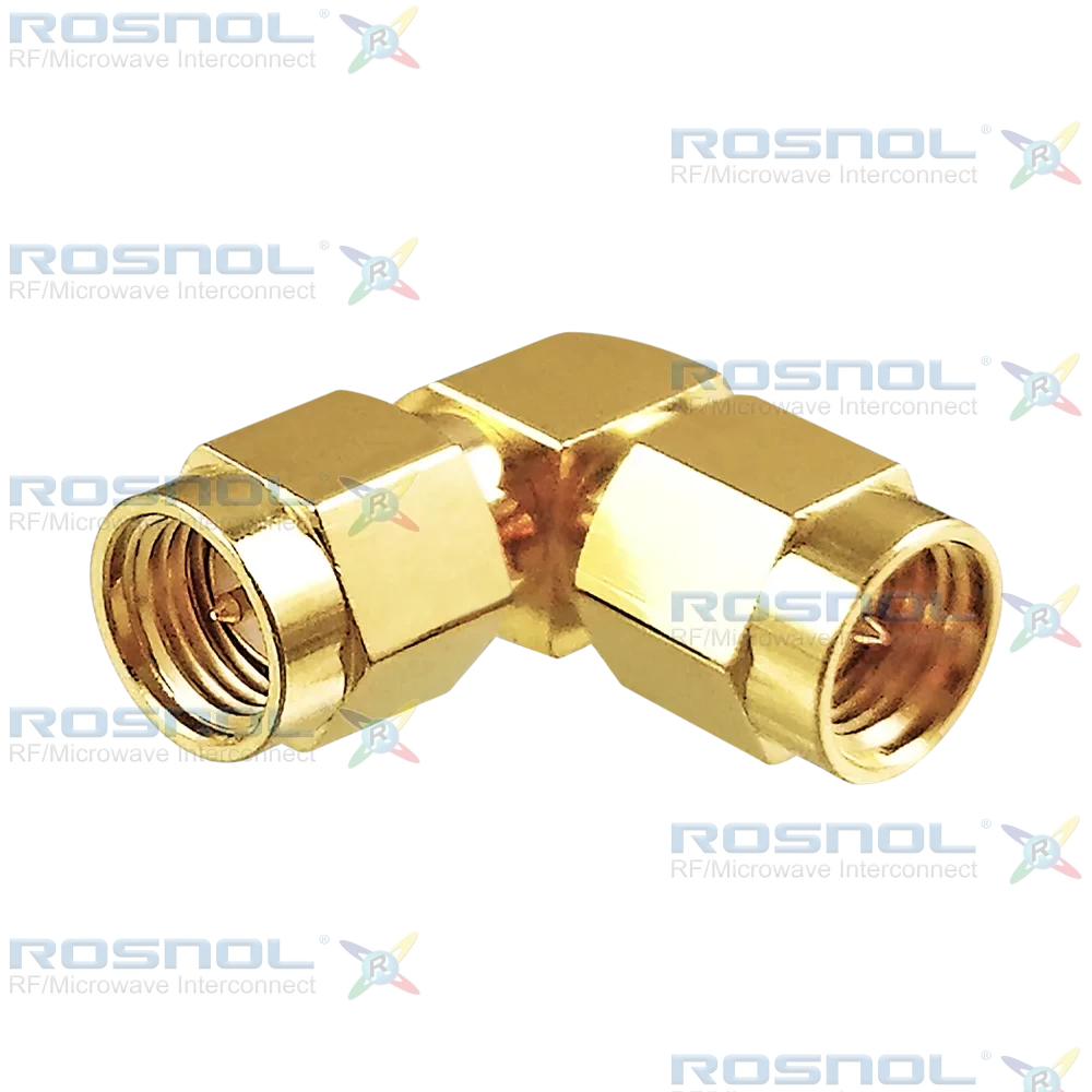 SMA Plug (Male) to SMA Plug (Male) Right-Angle Adapter, DC-18GHz VSWR 1.15