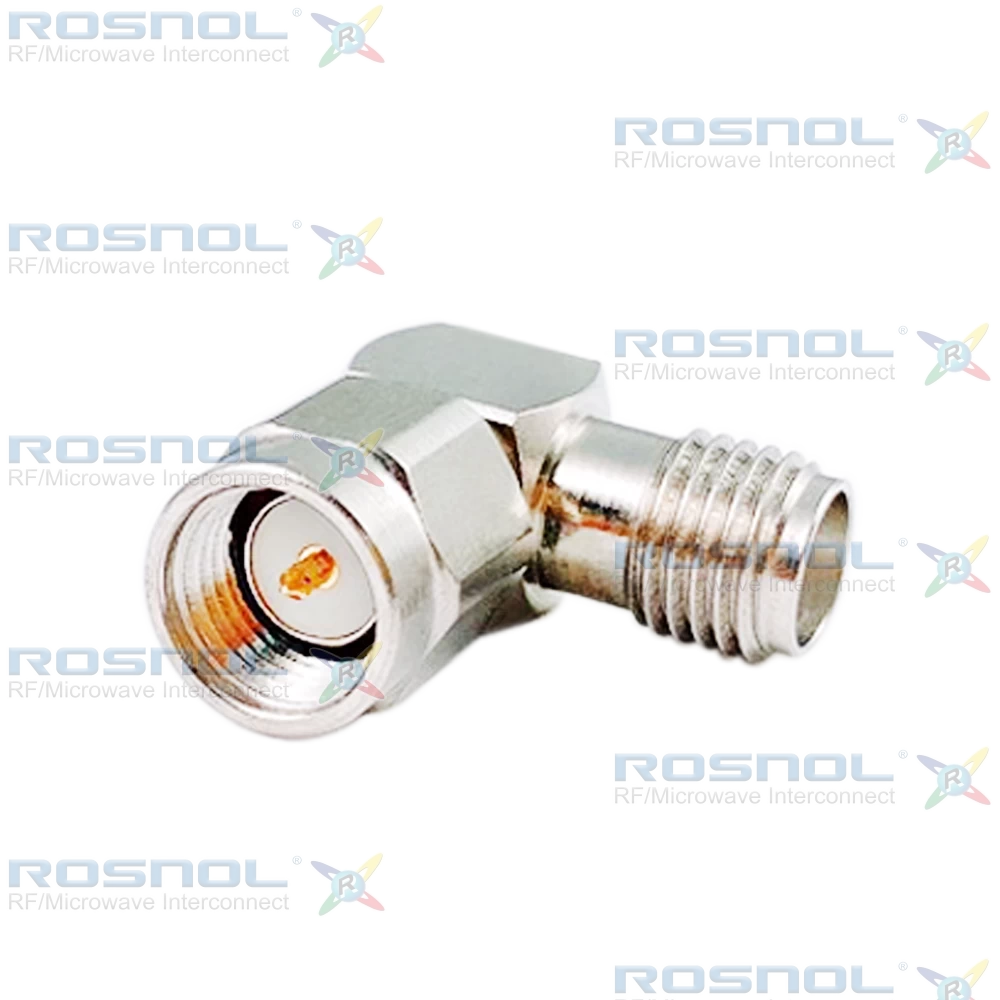SMA Plug (Male) to SMA Jack (Female) Right-Angle Adapter, DC-18GHz VSWR 1.15