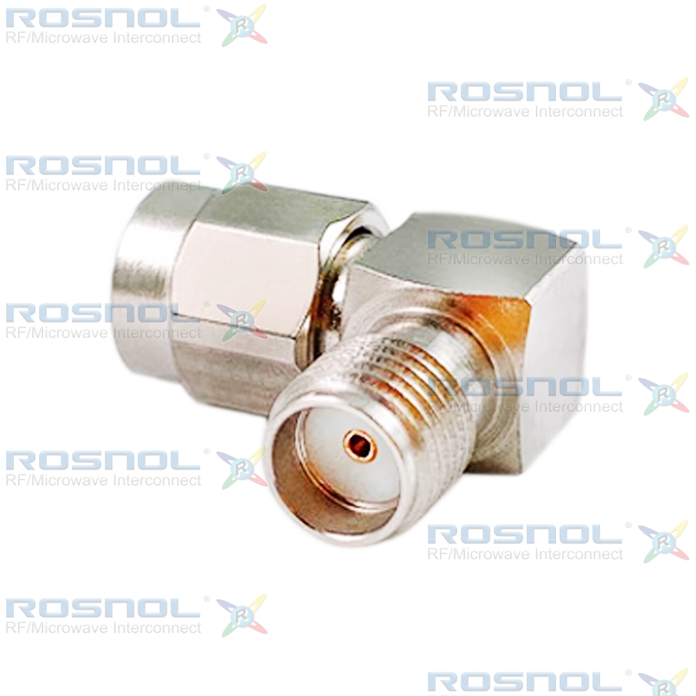 SMA Plug (Male) to SMA Jack (Female) Right-Angle Adapter, DC-18GHz VSWR 1.15
