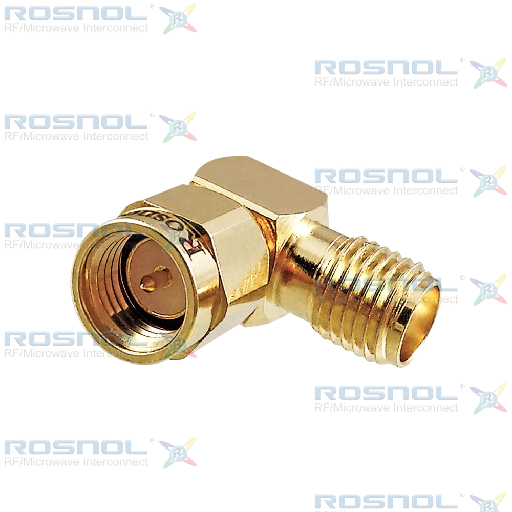 SMA Plug (Male) to SMA Jack (Female) Right-Angle Adapter, DC-18GHz VSWR 1.15