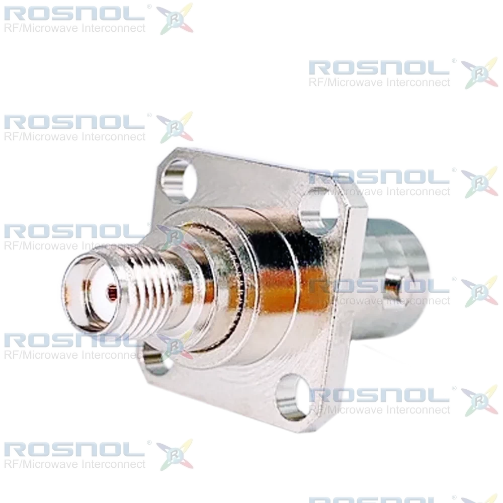 SMA Jack (Female) to BNC Jack (Female)  4 Hole Panel Adapter, DC-4GHz VSWR1.20