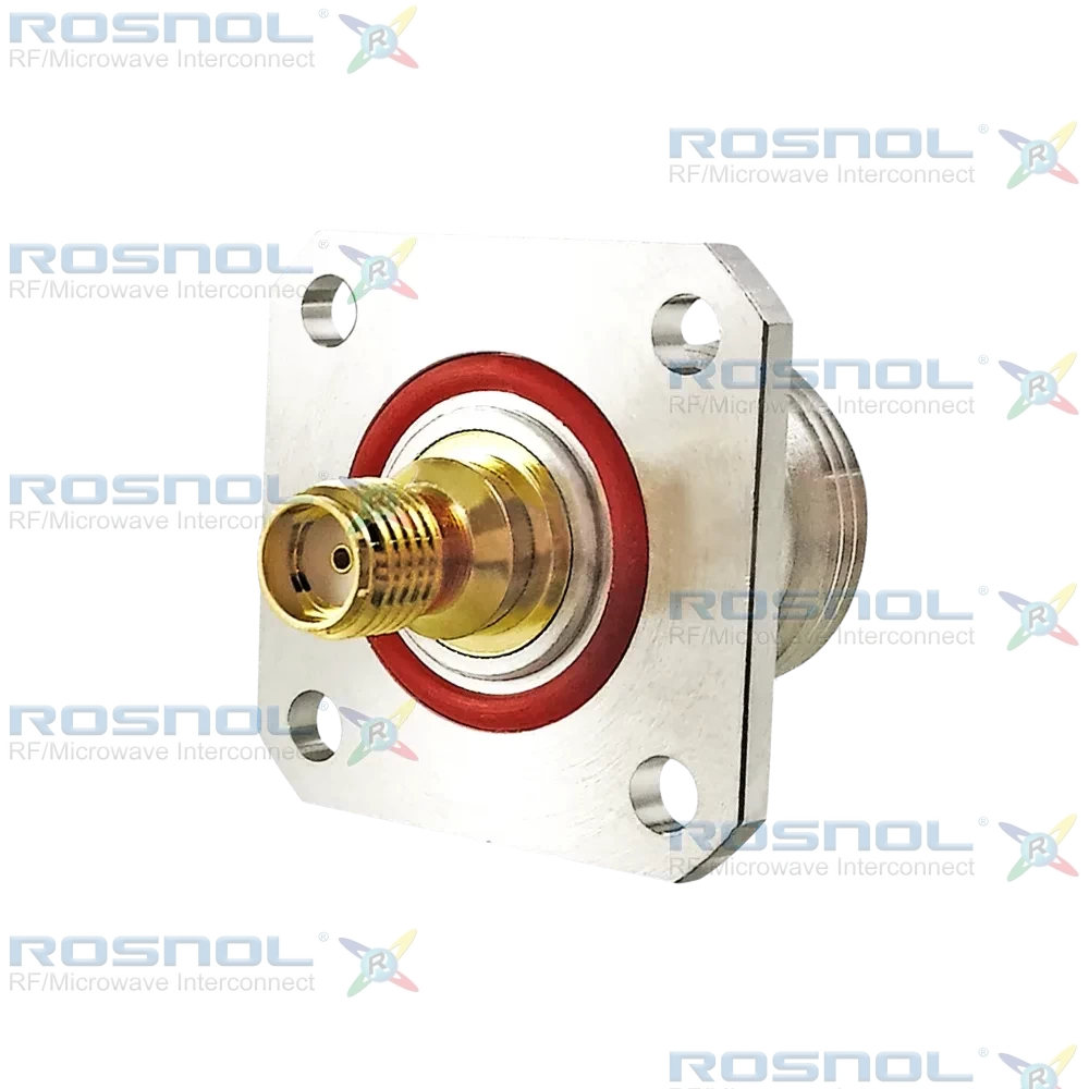 SMA Jack (Female) to N Jack (Female) 4-Hole Flange Adapter, DC-11GHz VSWR 1.15