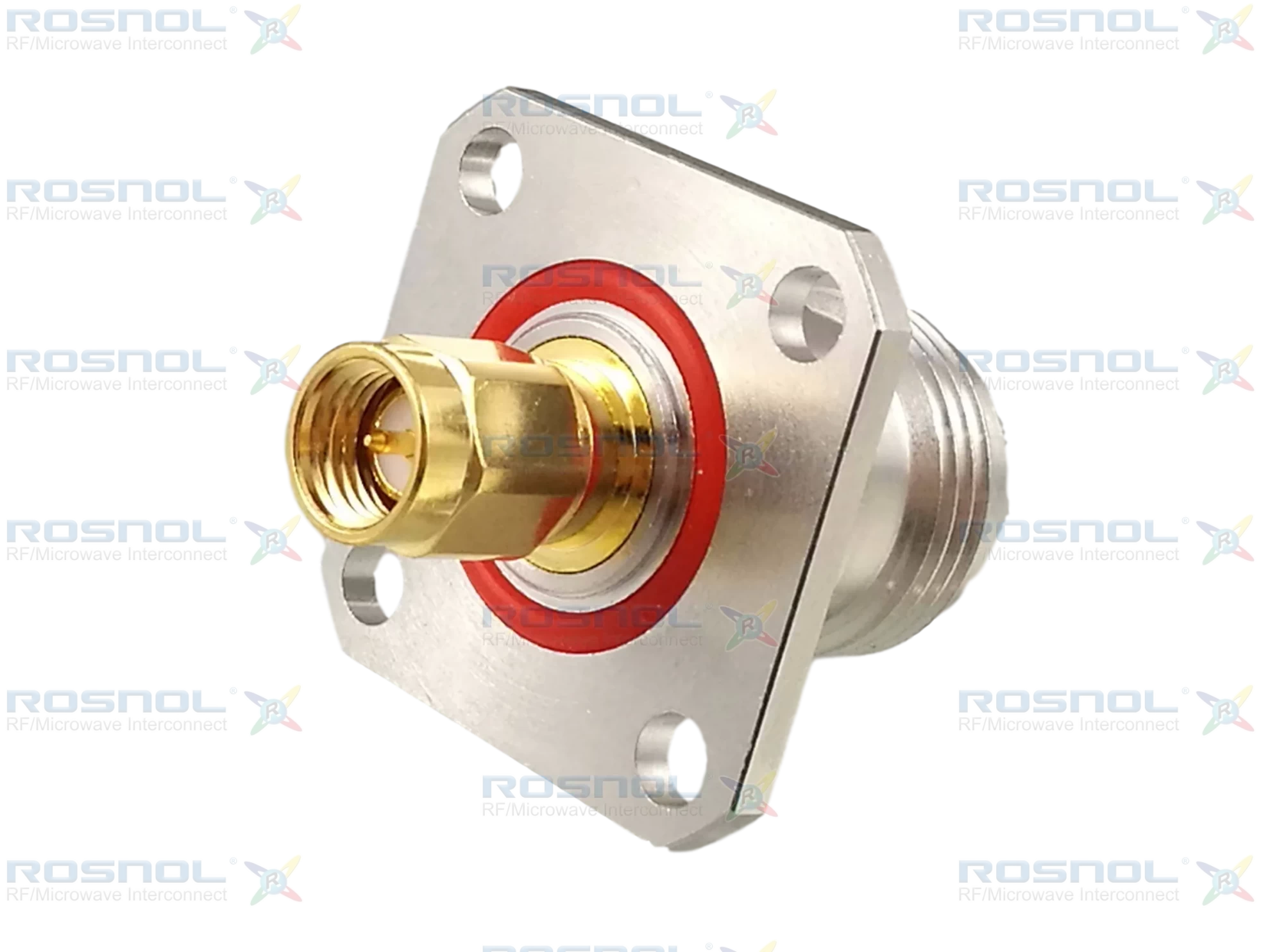 SMA Plug (Male) to N Jack (Female) 4 Hole Flange Adapter, DC-11GHz VSWR 1.15