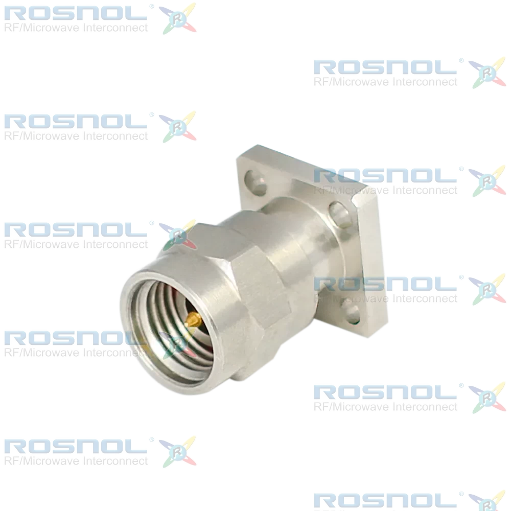 2.92mm Plug (Male) Straight Field Replaceable Connector 4 Hole Flange, 6.35mm (.250 inch) DC-40GHz VSWR1.25