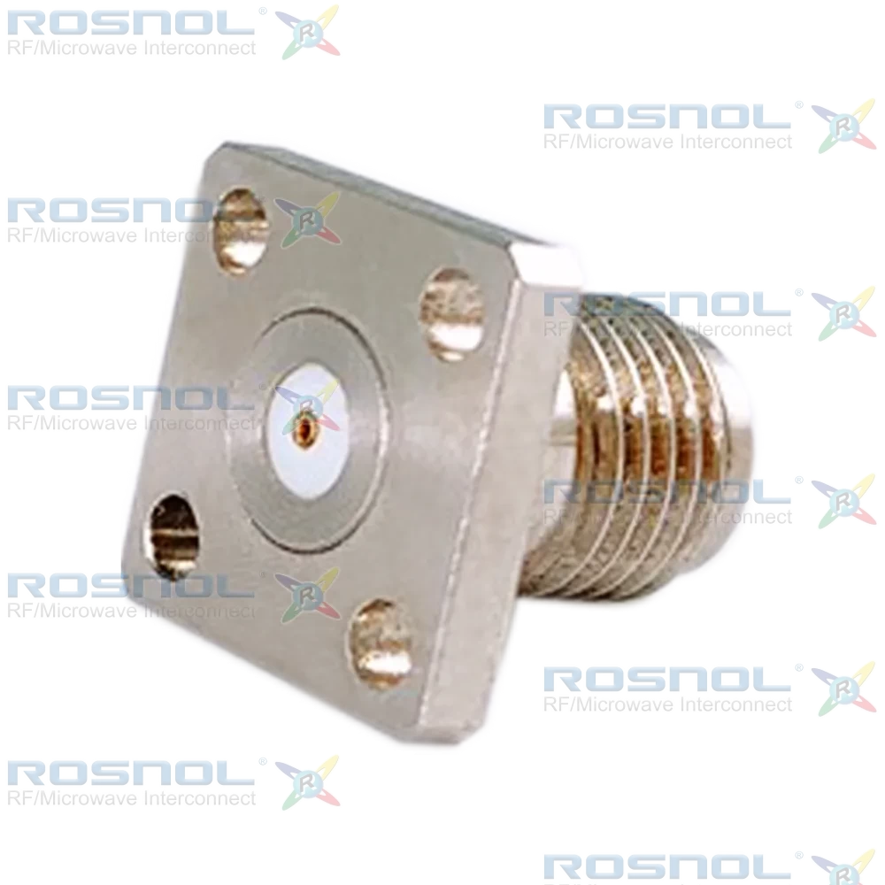 SMA Jack (Female) Straight Field Replaceable Connector 4 Hole Flange, 6.35mm (.250 inch) DC-18GHz VSWR1.14