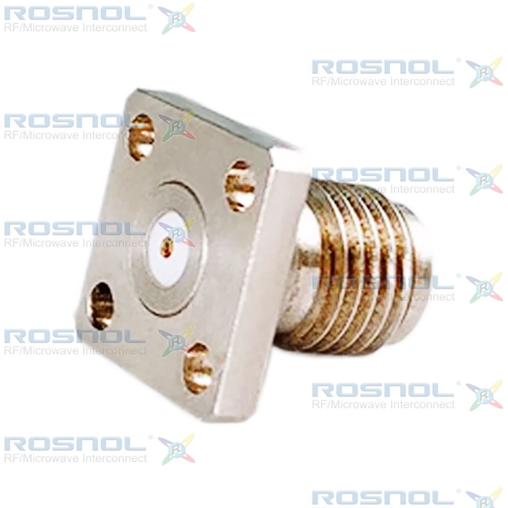 SMA Jack (Female) Straight Field Replaceable Connector 4 Hole Flange, 6.35mm (.250 inch) DC-18GHz VSWR1.14