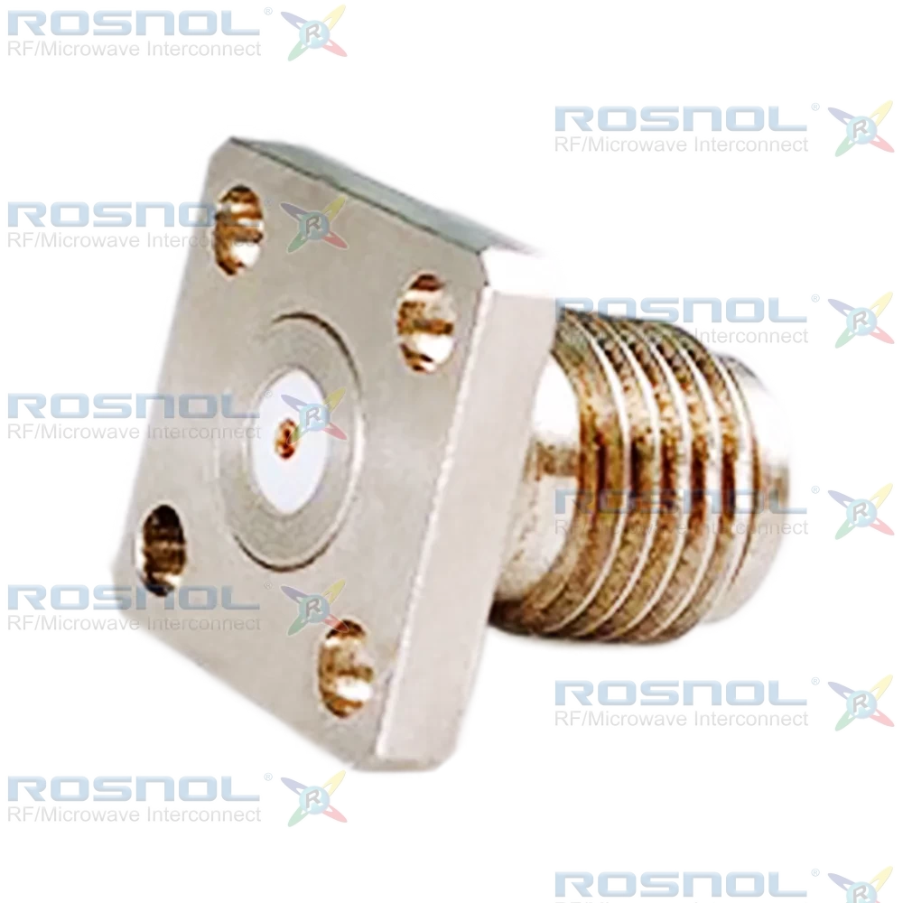 SMA Jack (Female) Straight Field Replaceable Connector 4 Hole Flange, 6.35mm (.250 inch) DC-18GHz VSWR1.14