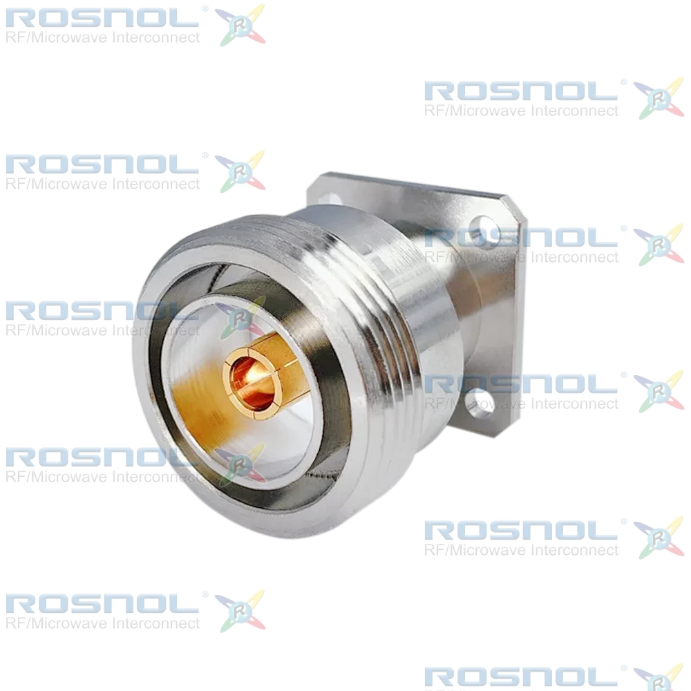 7/16 Jack (Female) Straight Connector 4 Hole Flange, 18.2mm (.717 inch) DC-7.5 GHz