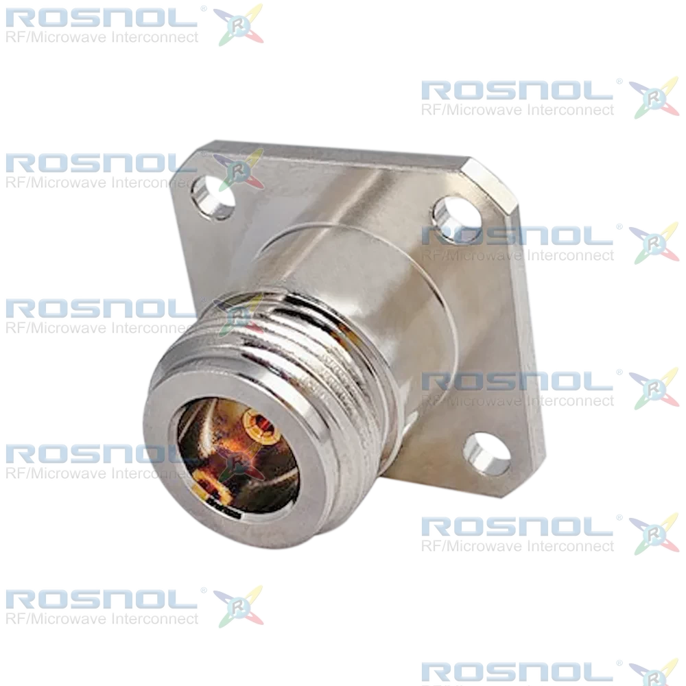 N Jack (Female) Straight Connector 4 Hole Flange, 18.25mm (.719 inch) DC-11GHz VSWR1.20
