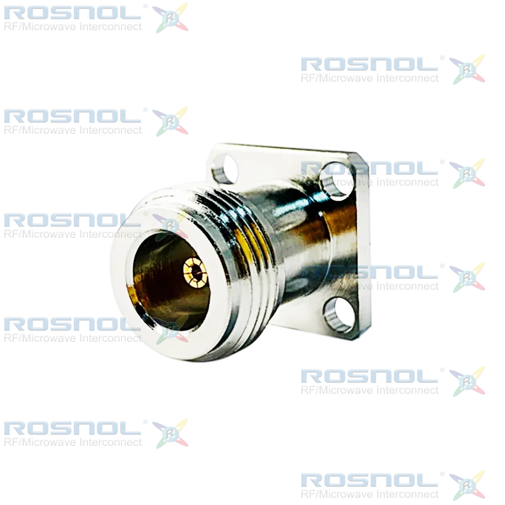 N Jack (Female) Straight Connector 4 Hole Flange, 12.7mm (.500 inch  DC-5GHz VSWR1.10