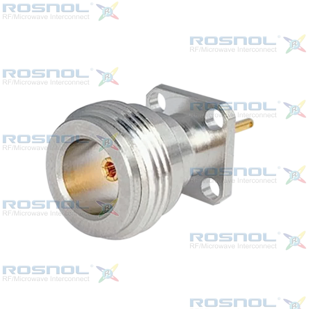 N Jack (Female) Straight Connector 4 Hole Flange, 8.64mm (.340 inch  DC-5GHz VSWR1.10