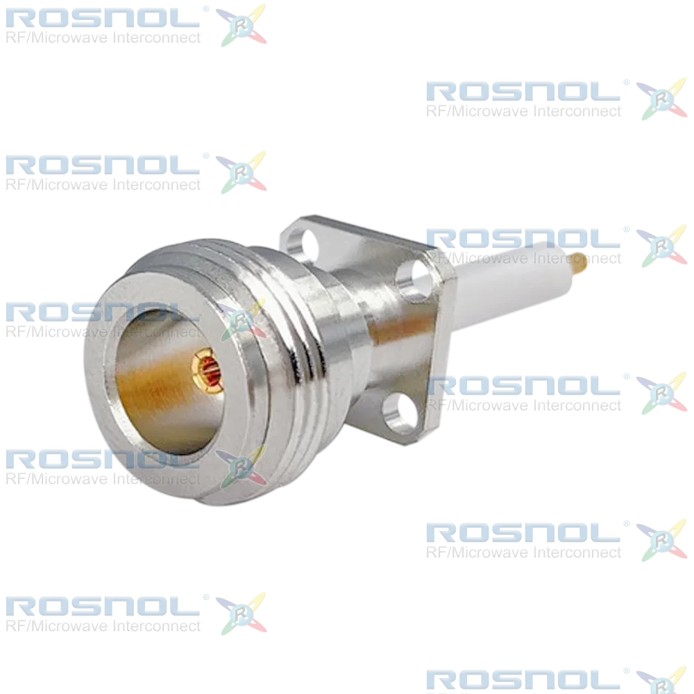 N Jack (Female) Straight Connector 4 Hole Flange, 8.64mm (.340 inch  DC-5GHz VSWR1.10