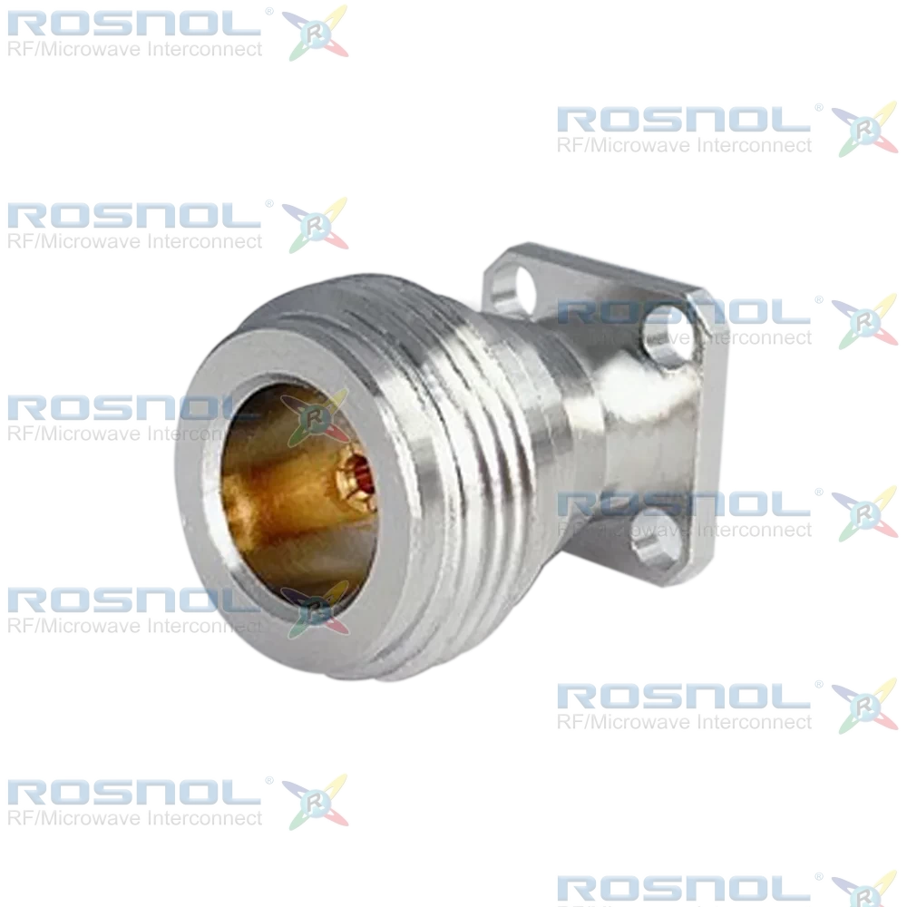 N Jack (Female) Straight Connector 4 Hole Flange, 8.64mm (.340 inch) DC-11GHz VSWR1.20