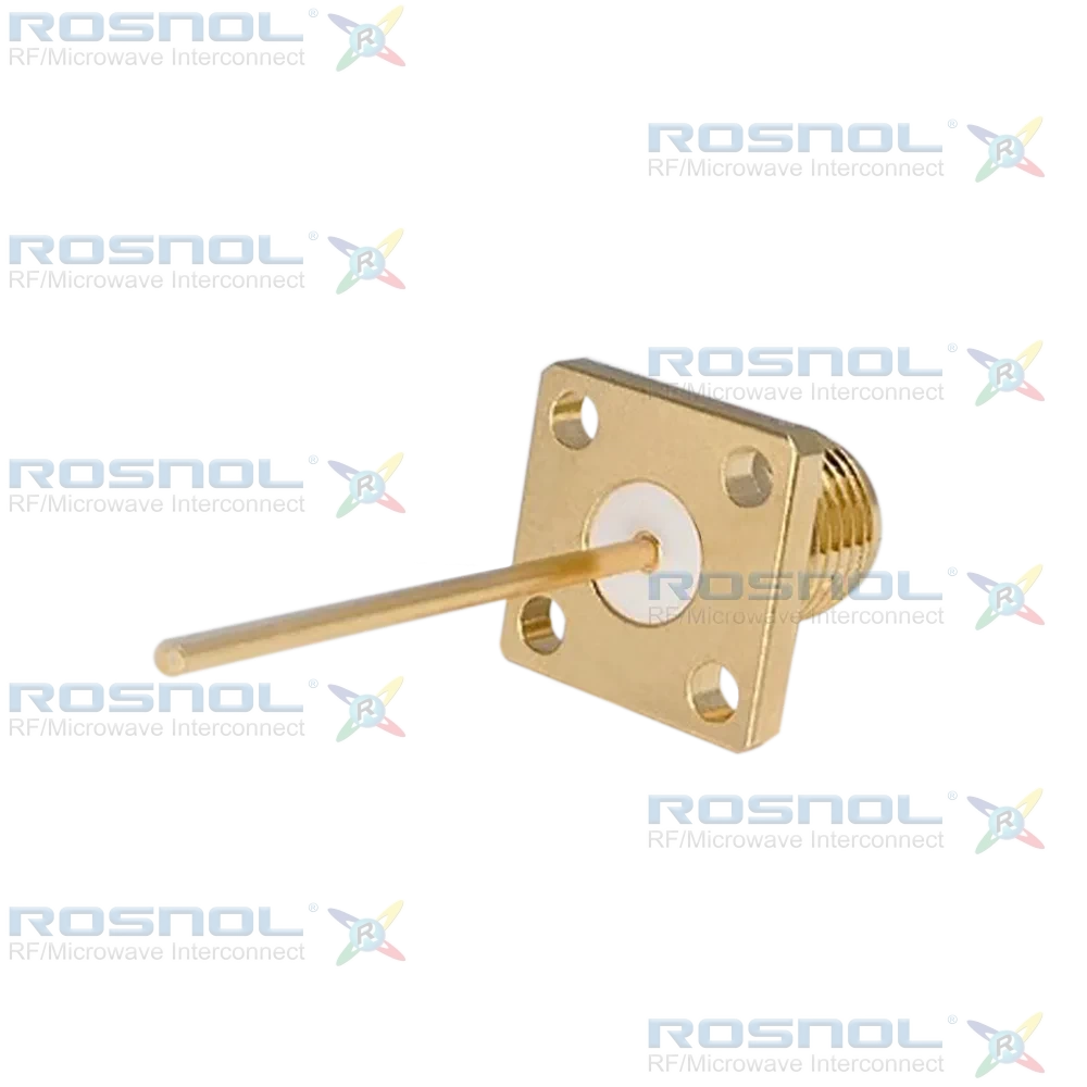 SMA Jack (Female) Straight Connector 4 Hole Flange, 6.35mm (.250 inch) DC-18GHz VSWR1.20