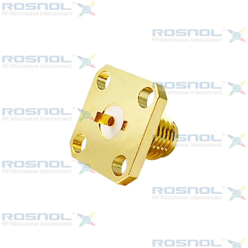 SMA Jack (Female) Straight Connector 4 Hole Flange, 8.64mm (.340 inch) DC-18GHz VSWR1.30