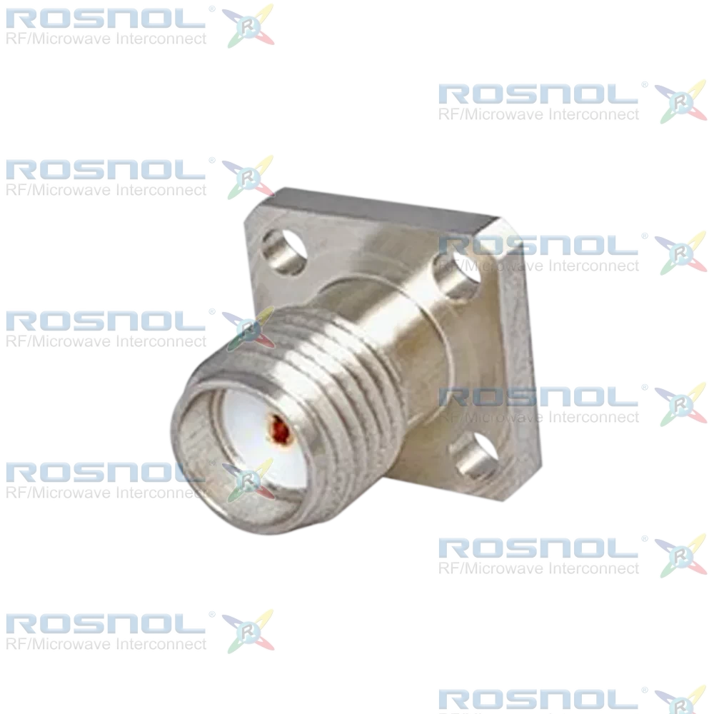 SMA Jack (Female) Straight Connector 4 Hole Flange,  6.35mm (.250 inch) DC-18GHz VSWR1.30