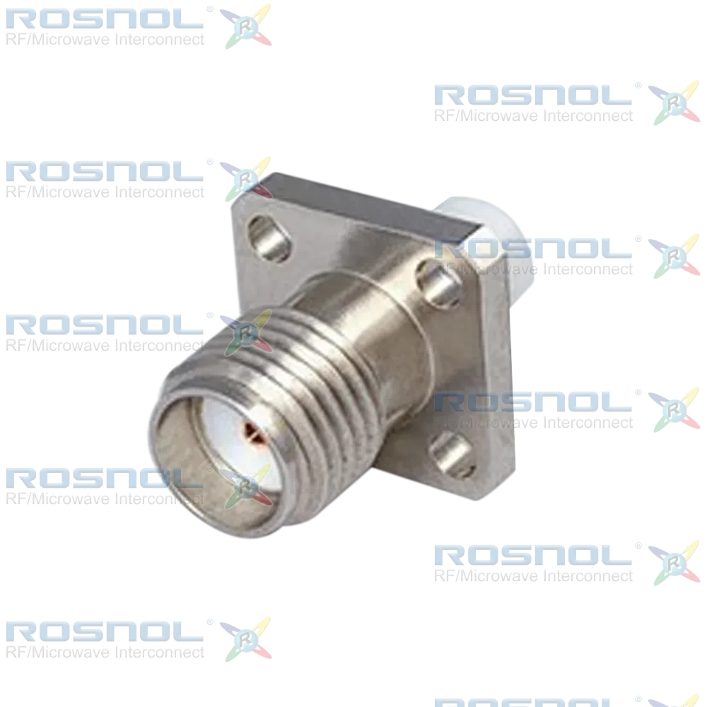 SMA Jack (Female) Straight Connector 4 Hole Flange,  6.35mm (.250 inch) DC-18GHz VSWR1.30