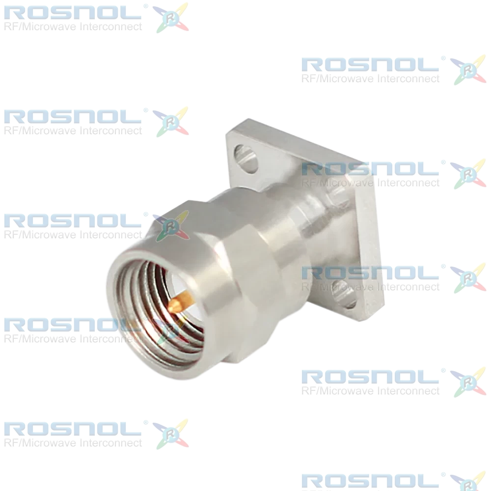 SMA Plug (Male) 4 Hole Flange Connector 6.35mm (.250 inch), DC-18GHz VSWR1.30