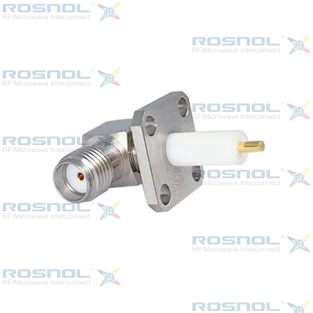 SMA Jack (Female) Right Angle Connector 4 Hole Flange, 8.64mm (.340 inch) DC-18GHz VSWR1.30