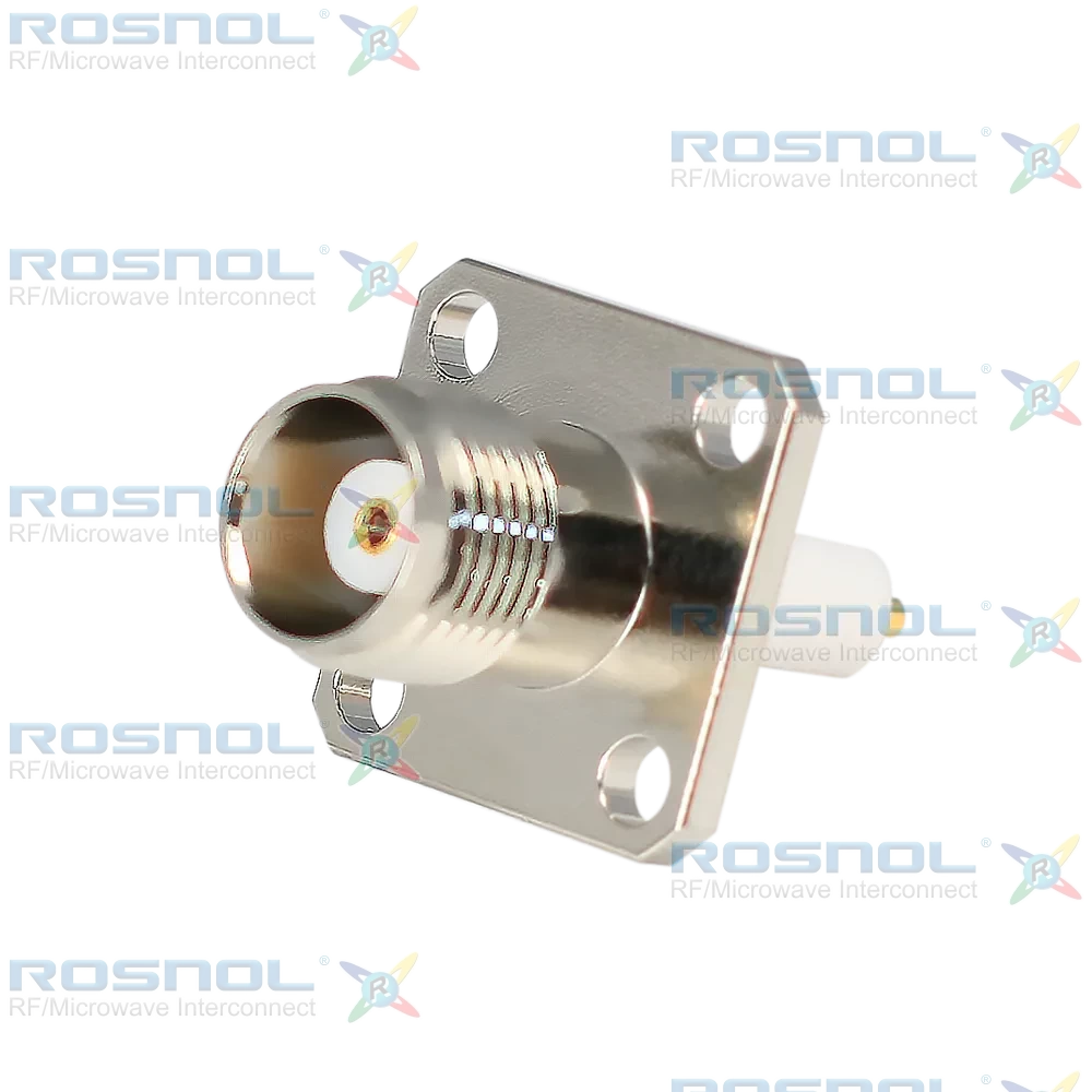 TNC Jack (Female) Straight Connector 4 Hole Flange, 13.5mm (.531 inch) DC-11 GHz VSWR1.13