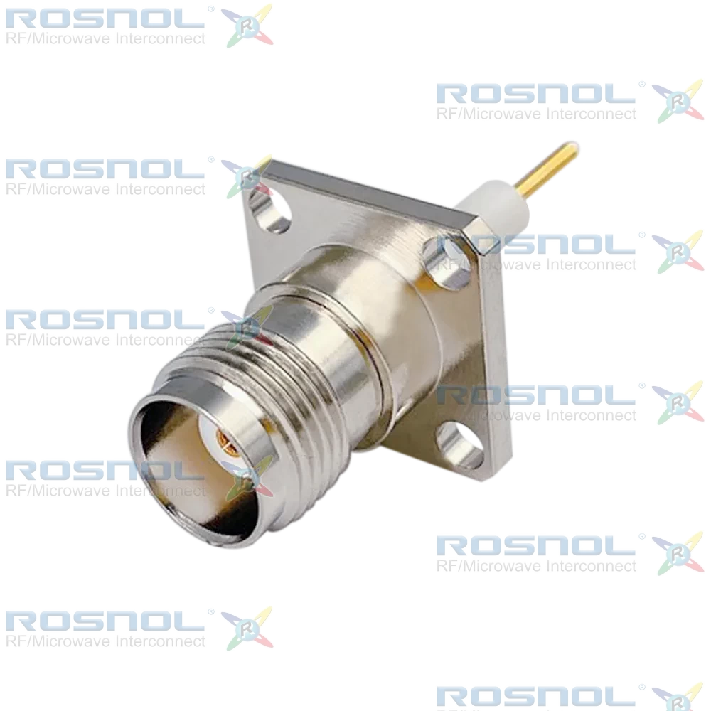 TNC Jack (female) Straight Connector 4 Hole Flange, 12.7mm (.500 inch)  DC-4 GHz VSWR1.09