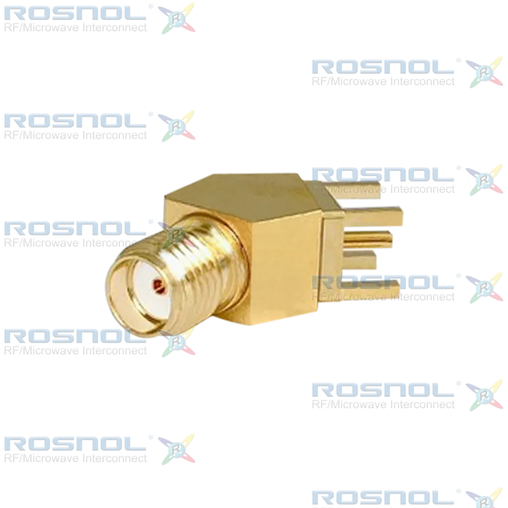 SMA Jack (Female) PCB Through Hole 45 Degrees Connector, DC-18GHz VSWR1.25