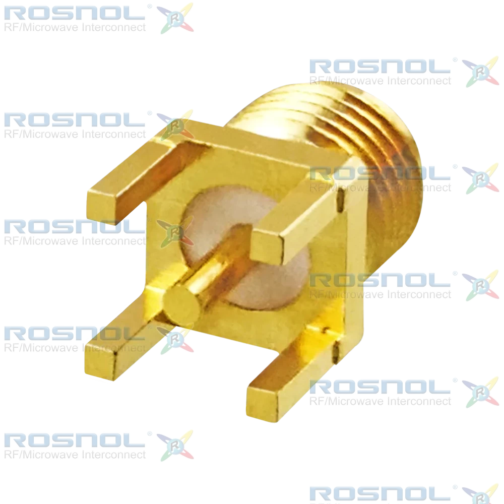 SMA Jack (Female) PCB Through Hole Straight Connector, DC-18GHz VSWR1.25