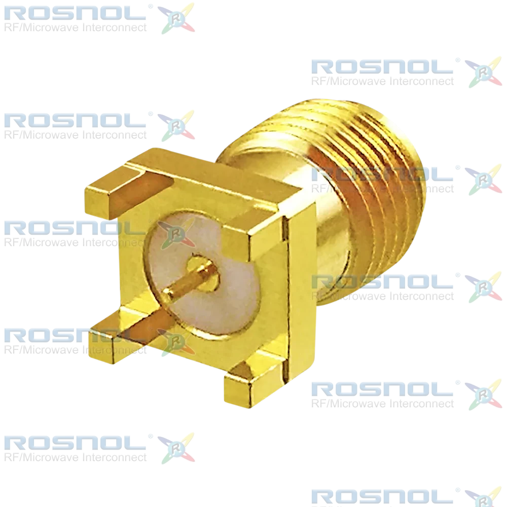 SMA Jack (Female) PCB Through Hole Straight Connector, DC-18GHz VSWR1.25