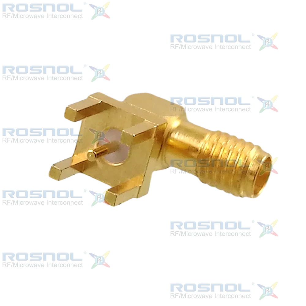 SSMA Jack (Female) PCB Throught Hole Right Angle Connector, DC-18GHz VSWR1.30