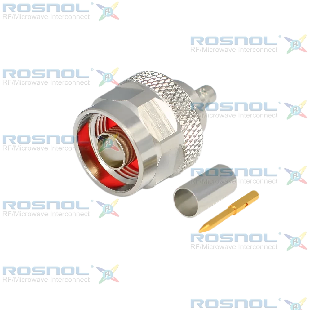 N Plug (Male) Straight Cable Connector for RG-58, RG-58A, RG-58C, RG-141, RG-303, BELDEN 7806A, BELDEN 9907, LMR-195, RNL-195,  DC-6 GHz VSWR 1.15