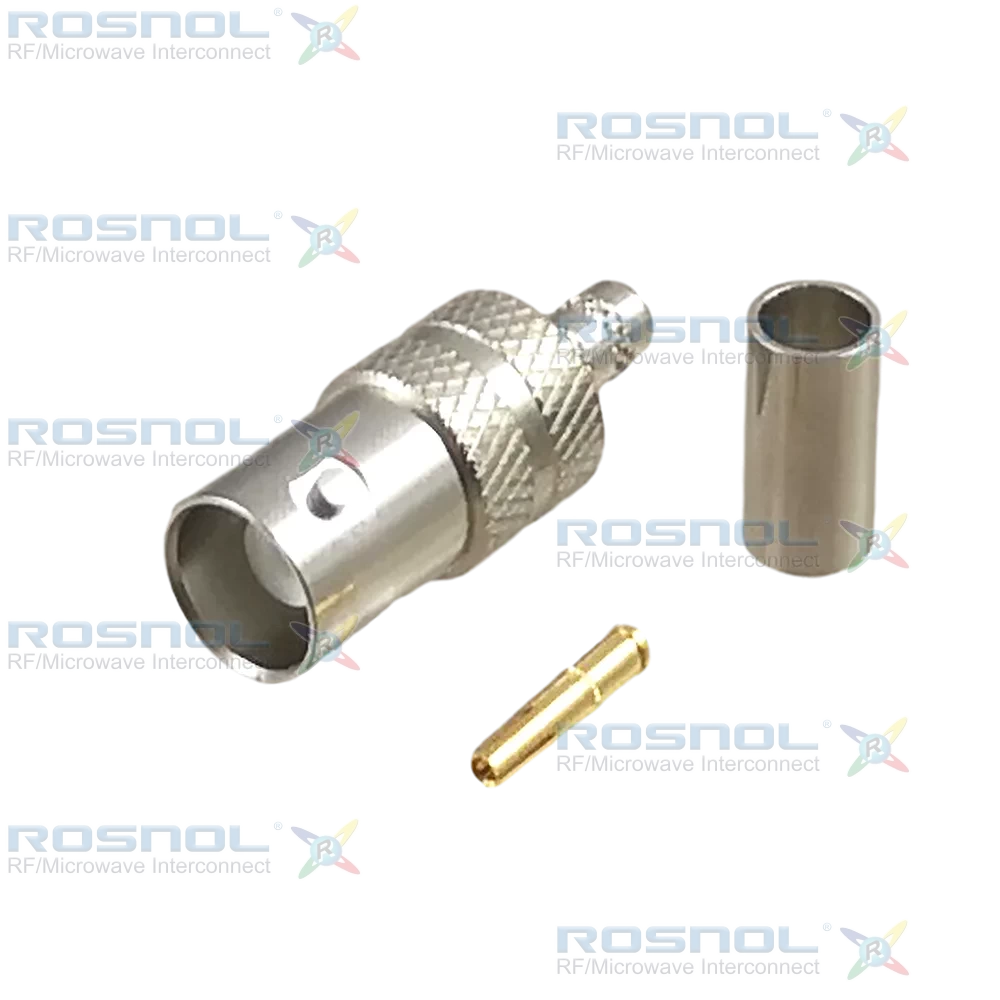 BNC Jack (Female) Straight Cable Connector for RG-58, RG-58A, RG-58C, RG-141, RG-303, BELDEN 7806A, BELDEN 9907, LMR-195, DC- 4 GHz VSWR 1.12