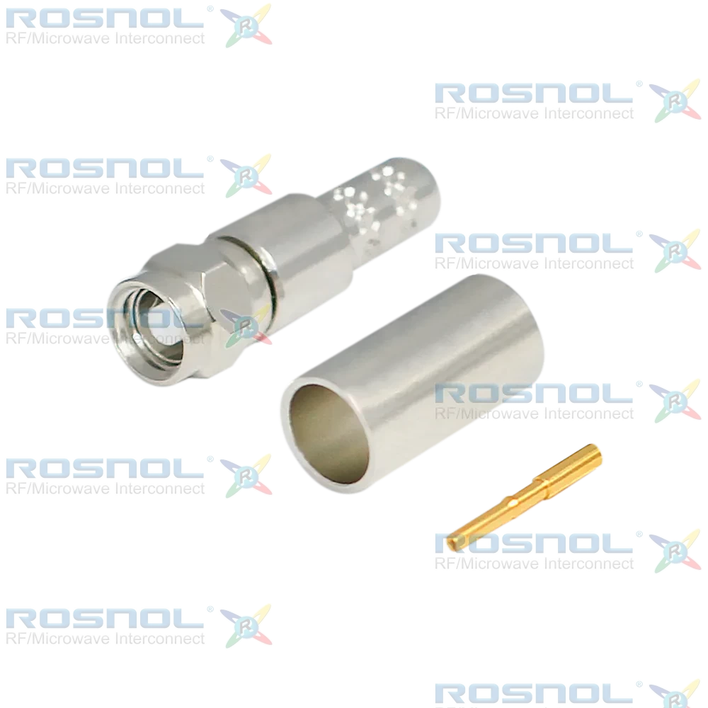 SMC Plug (Male) Straight Cable connector for RG-58, RG-58A, RG-58C, RG-141, RG-303, BELDEN 7806A, BELDEN 9907, LMR-195, RNL-195, DC-6GHz VSWR1.22