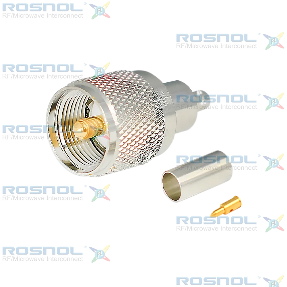 UHF Plug (Male) Cable Connector for RG-58, RG-58A, RG-58C, RG-141, RG-303, BELDEN 7806A, BELDEN 9907, LMR-195, RNL-195, DC-300MHz VSWR1.22