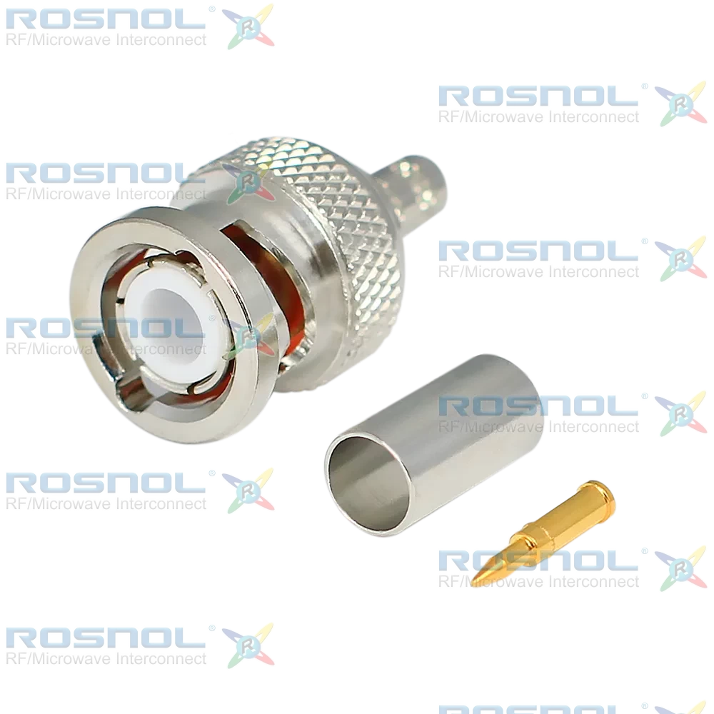 BNC Plug (Male) Straight Cable Connector for RG-55, RG-142, RG-223, RG-400, DC-4GHz VSWR1.22