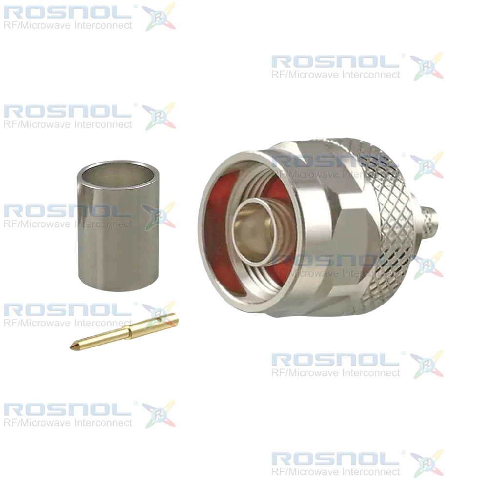 N Plug (Male) Straight Cable Connector for RG-55, RG-142, RG-223, RG-400, DC-6 GHz VSWR 1.15